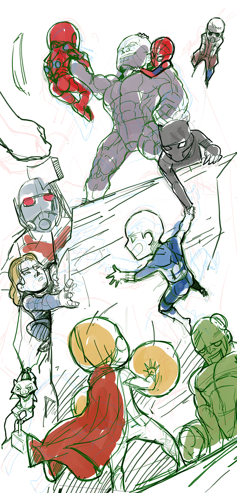 《复仇者联盟》同人创作流程。（图ZMTc3MTExMzQw） - 商业插画 - 站酷设计师漫匪原创素材 - 站酷ZCOOL