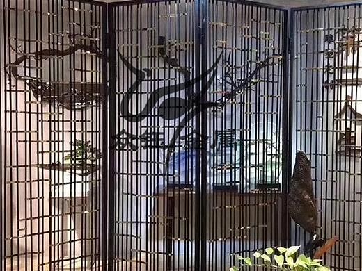 古典折叠不锈钢屏风_客厅装饰古铜不锈铜屏风