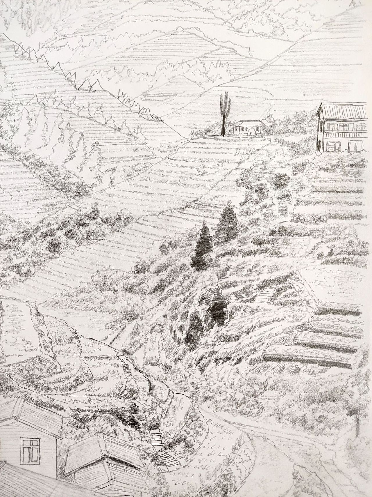 A3手绘|春日乡村的风景⑦