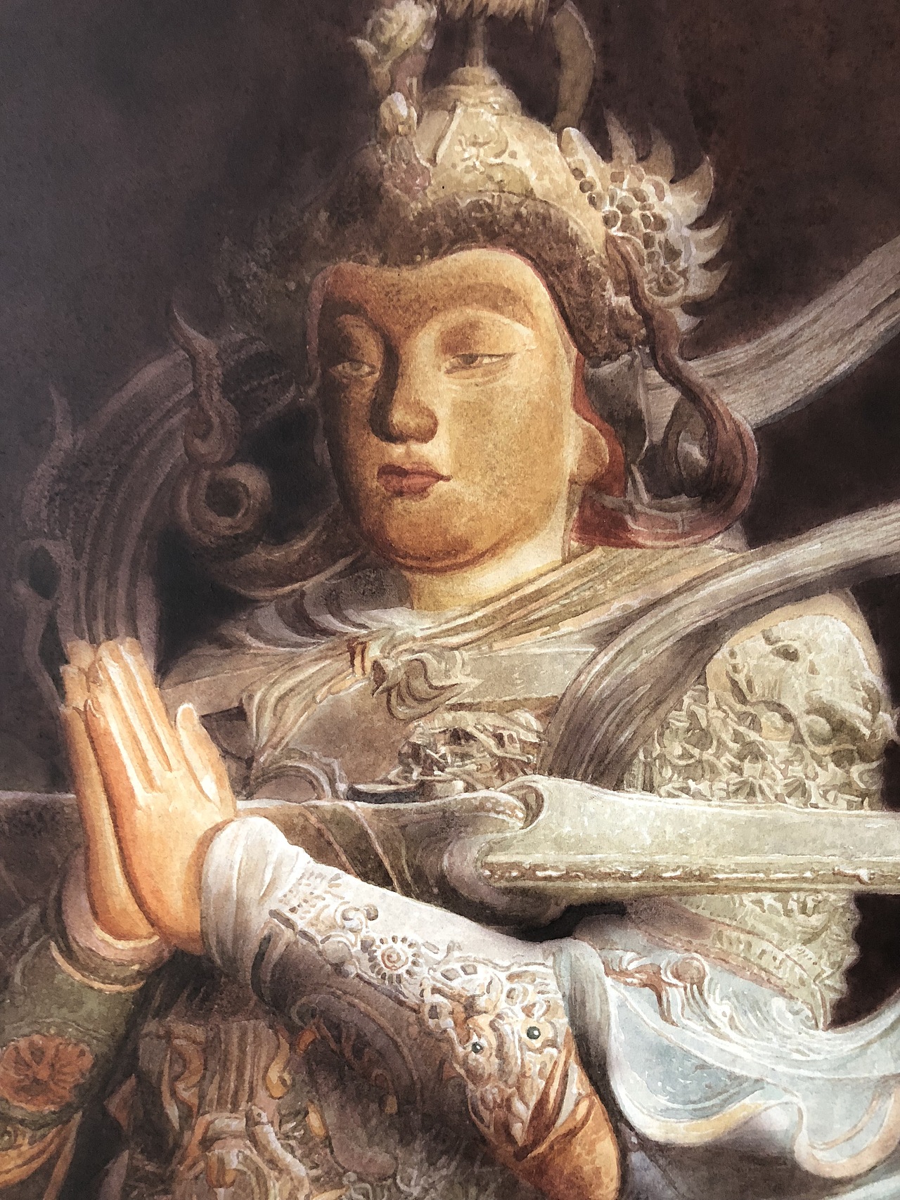 水彩《韦陀菩萨》|纯艺术|绘画|yfan水彩_原创作品-站酷zcool