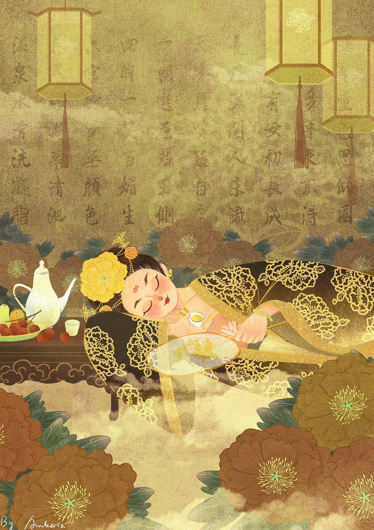 古典四美插画系列（图ZMTgwNTk0NjU2） - 商业插画 - 站酷设计师六咕lilgood原创素材 - 站酷ZCOOL