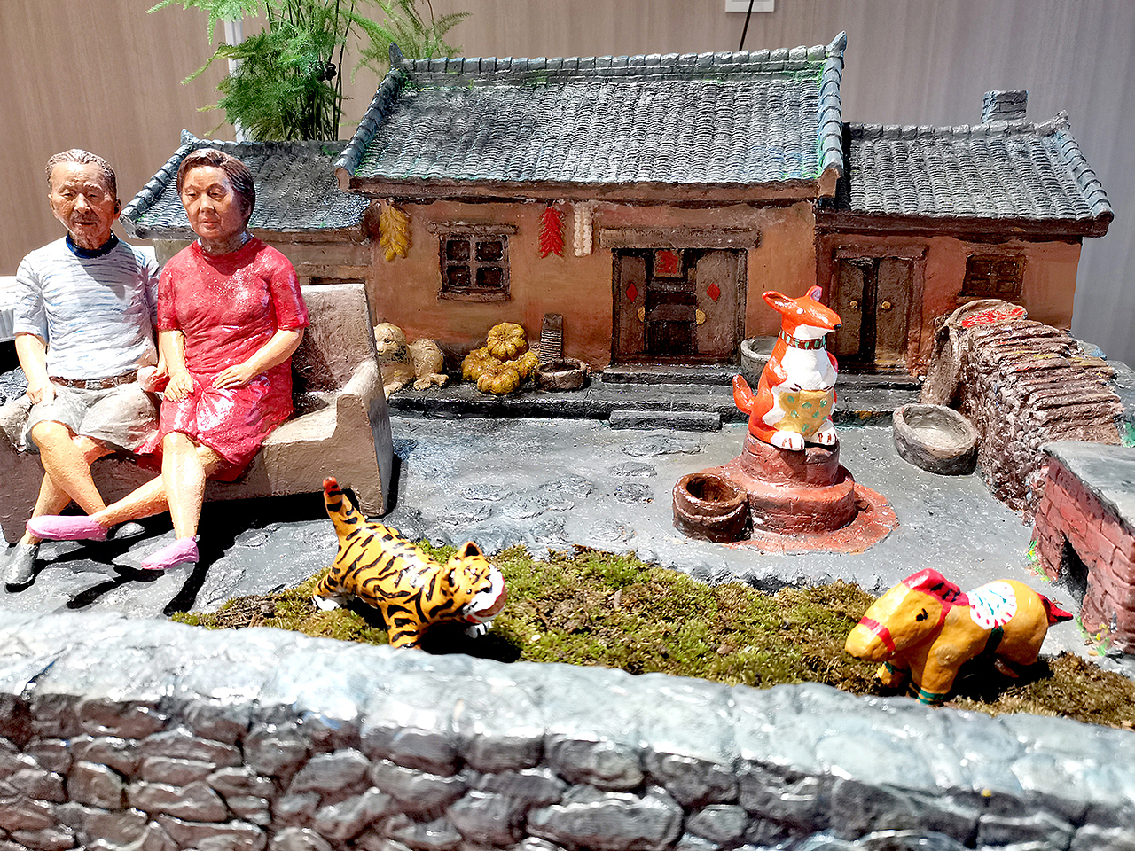 【家.圆】/写实人物 场景雕塑