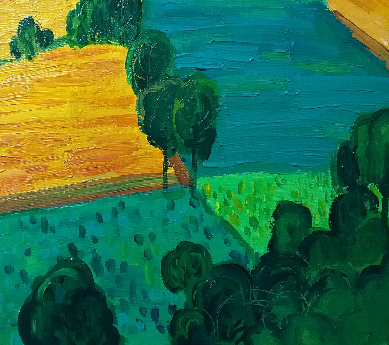 熊孩子回老家,我才有短暂的空闲和场地画点手绘。