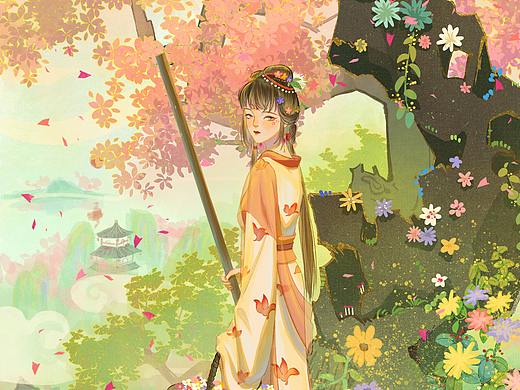 红楼系列人物插画和场景