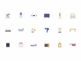 繪制的一組顏色I(xiàn)con 