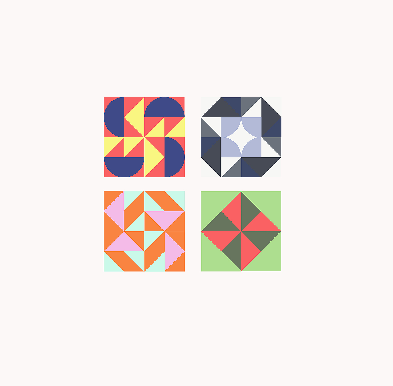 用简单的几何图形摆出漂亮的图案