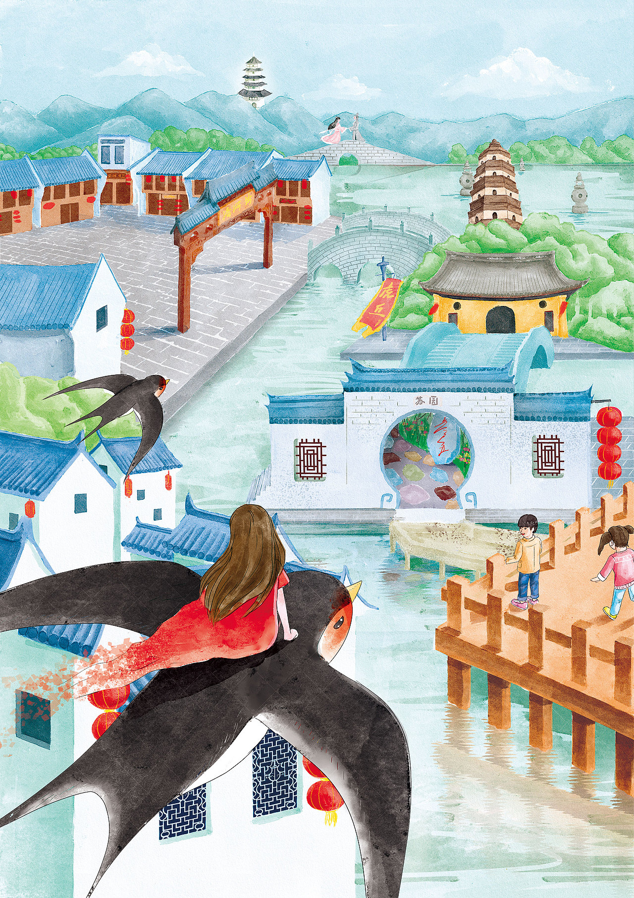 《艳遇江南》（图ZMTQ2NjQ3ODAw） - 商业插画 - 站酷设计师ESTS原创素材 - 站酷ZCOOL