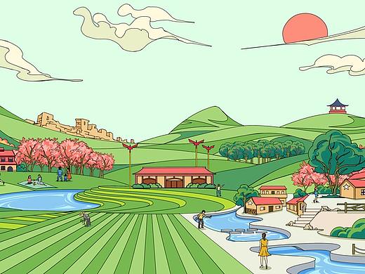 青島楊家山里（個人主頁-ZNTI2MzUxMzI=） - 商業(yè)插畫 - 站酷設(shè)計(jì)師番茄三十七坊原創(chuàng)素材 - 站酷ZCOOL