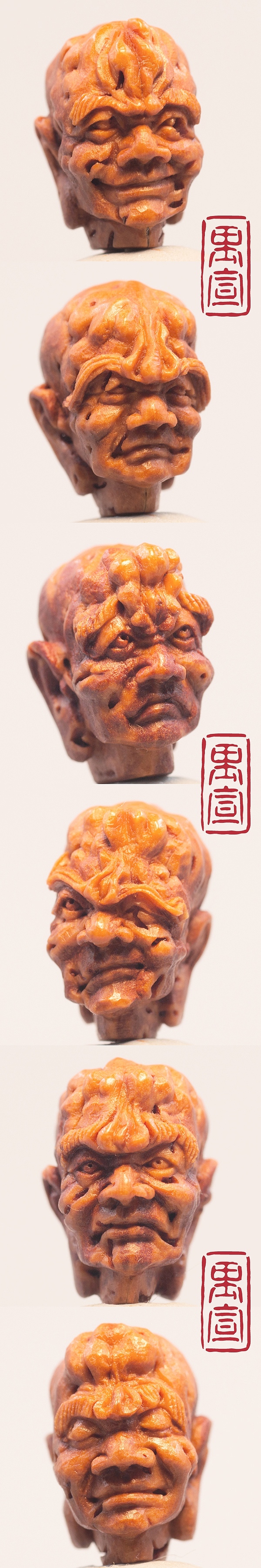 《手持十八罗汉》桃核雕刻手串