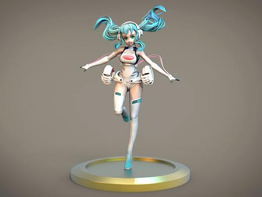zbrush练习　赛车手　初音