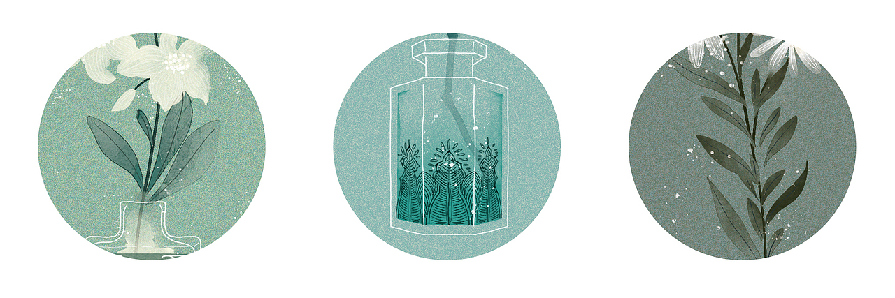 国潮中国风唯美花卉《梦花令》插画 仙气植物明信片