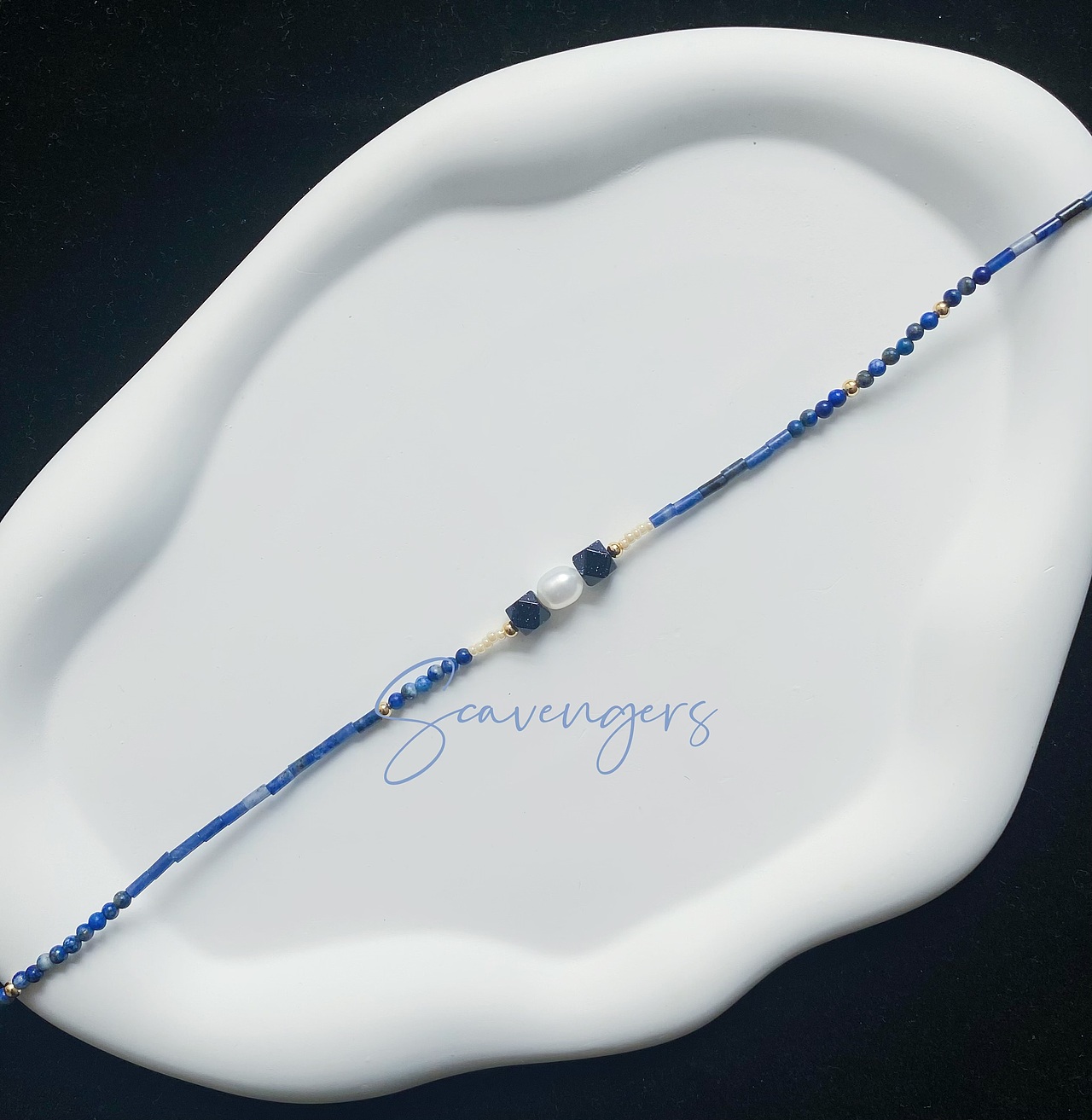兰庭Ⅰ串珠手作天然石青金珍珠项链（图ZMzA1MTcwNzQ0） - 首饰设计 - 站酷设计师Scavengers拾荒者原创素材 - 站酷ZCOOL