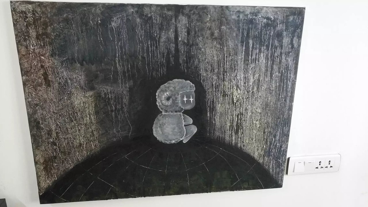 抑郁地在这个世界里|纯艺术|绘画|小肉羊的奇幻世界_原创作品-站酷