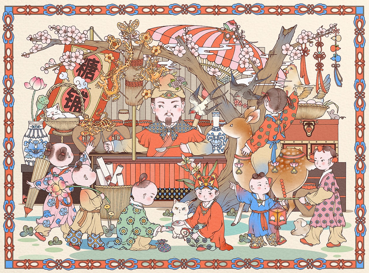 虎年糖画（图ZMjc1NjU3MTQ4） - 商业插画 - 站酷设计师咯吱Ooo原创素材 - 站酷ZCOOL