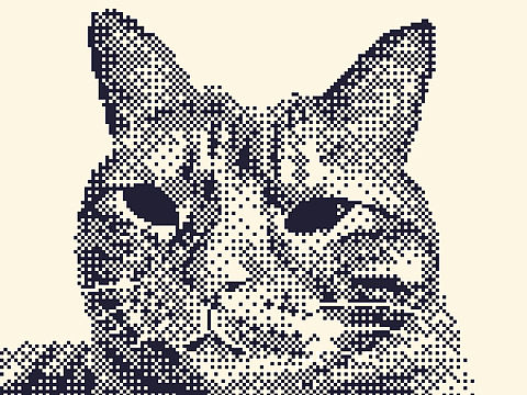 「像素画」1bit复古喵