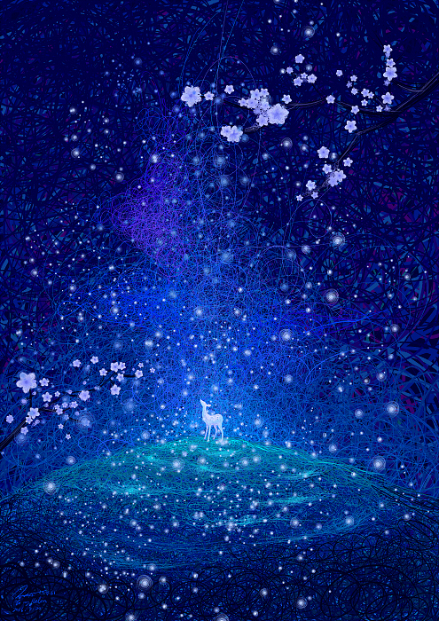  br> br>草地上的星空, br>你说会不会是另一个世界的495_700竖版 竖