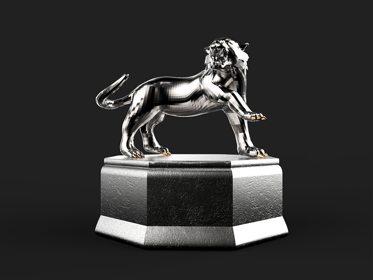 古代神话西方之神，保佑安宁、预示吉兆。头部扭转避免呆滞感。前臂抬起有蓄势待发之感。