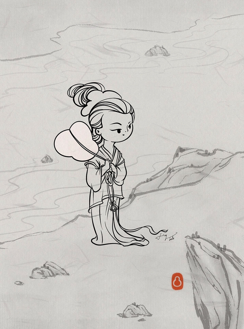 水墨古风人物练习05