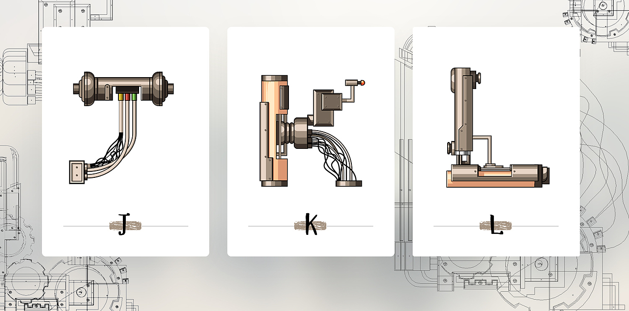 日常 - 字母·機械紀(jì)元（圖ZNzg5ODcwMDA=） - 新銳潮流插畫 - 站酷設(shè)計師I輝太郎I原創(chuàng)素材 - 站酷ZCOOL