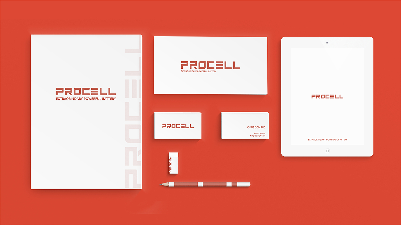 Procell 电池类logo标志设计