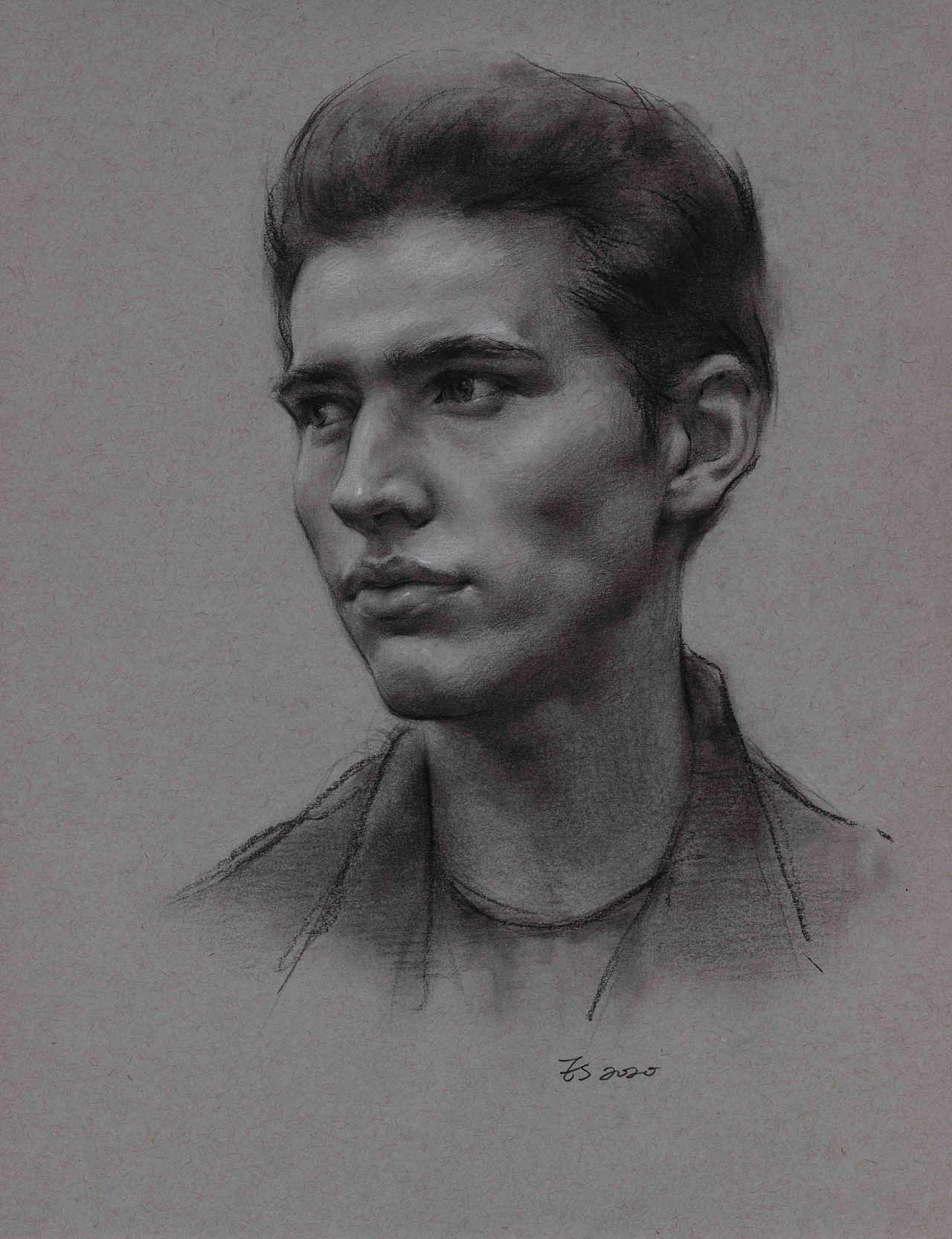 近期的一些素描肖像画