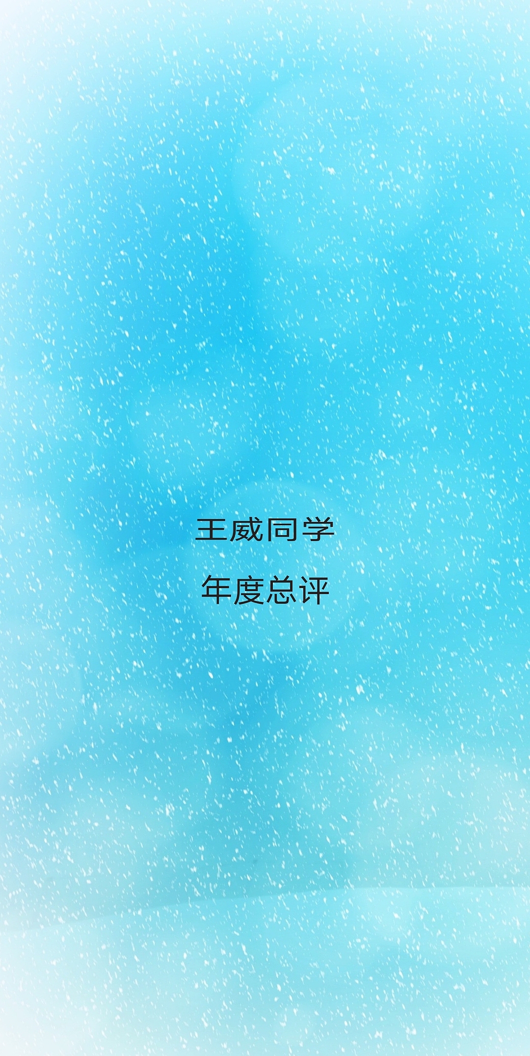 王威同学年度总评