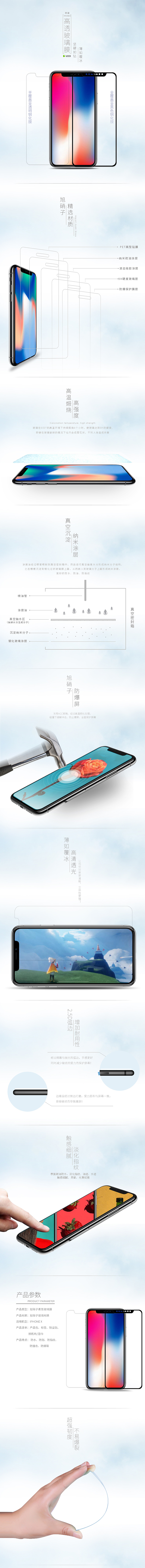 IPHONE8和X钢化膜的详情页