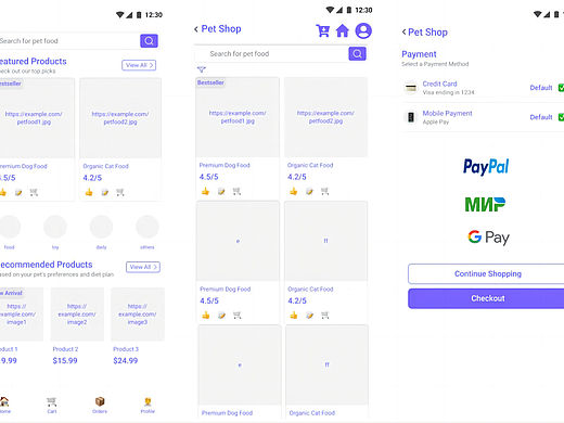 宠物商城原型设计框架