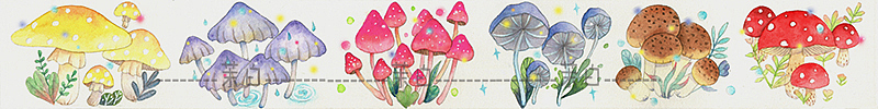 小清新蘑菇纸胶带（图ZMTAyNjA0ODk2） - 商业插画 - 站酷设计师茉白roman原创素材 - 站酷ZCOOL