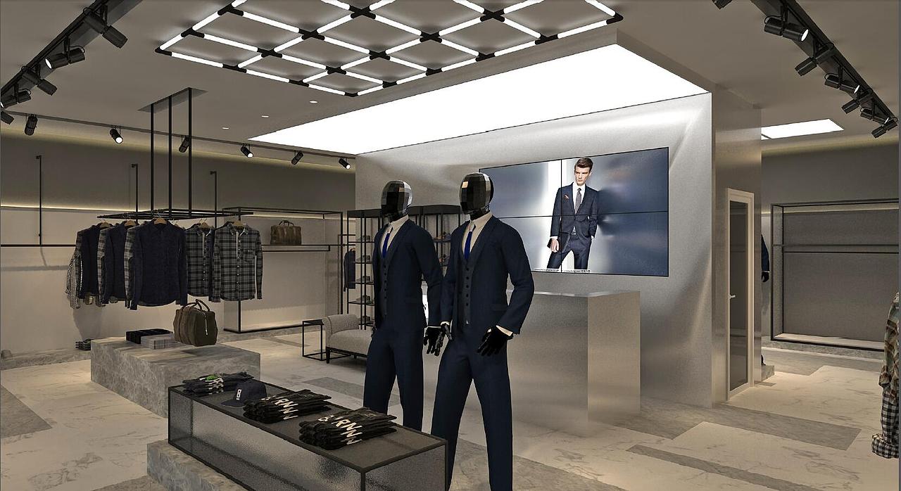 时尚男装品牌店空间设计（图ZMTQ5MDM5NDM2） - 展陈设计 - 站酷设计师空间设研所原创素材 - 站酷ZCOOL
