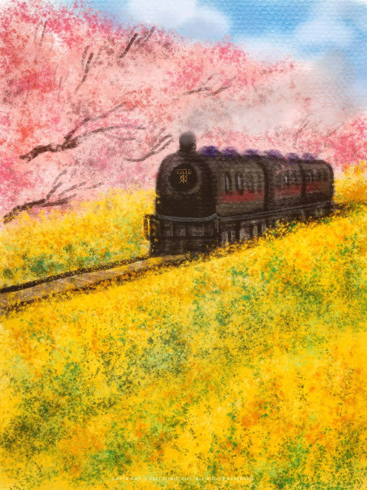 春日风景速涂|插画|创作习作|子凡cici - 原创作品 - 站酷 (zcool)