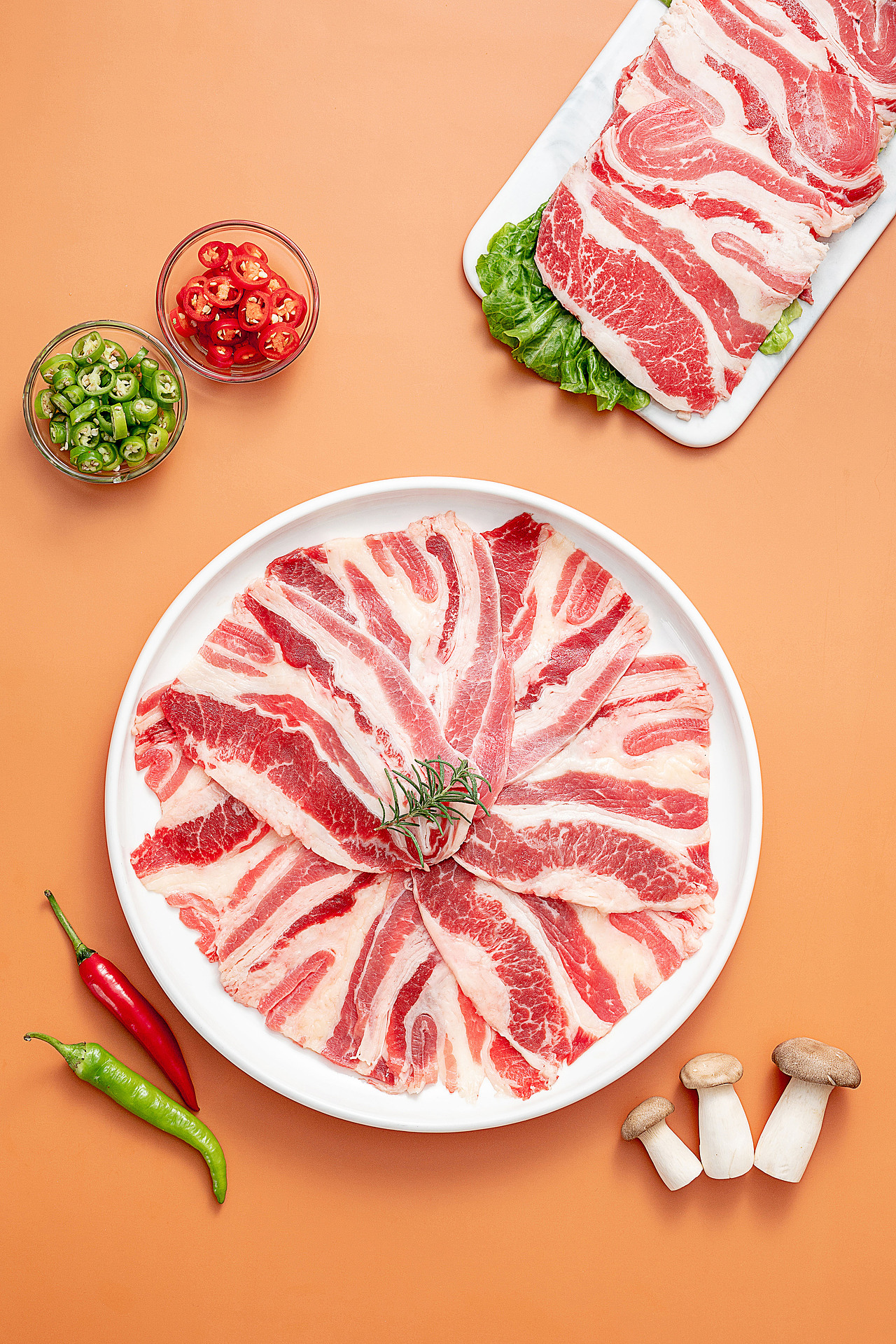 美食摄影肥牛片火锅伴侣