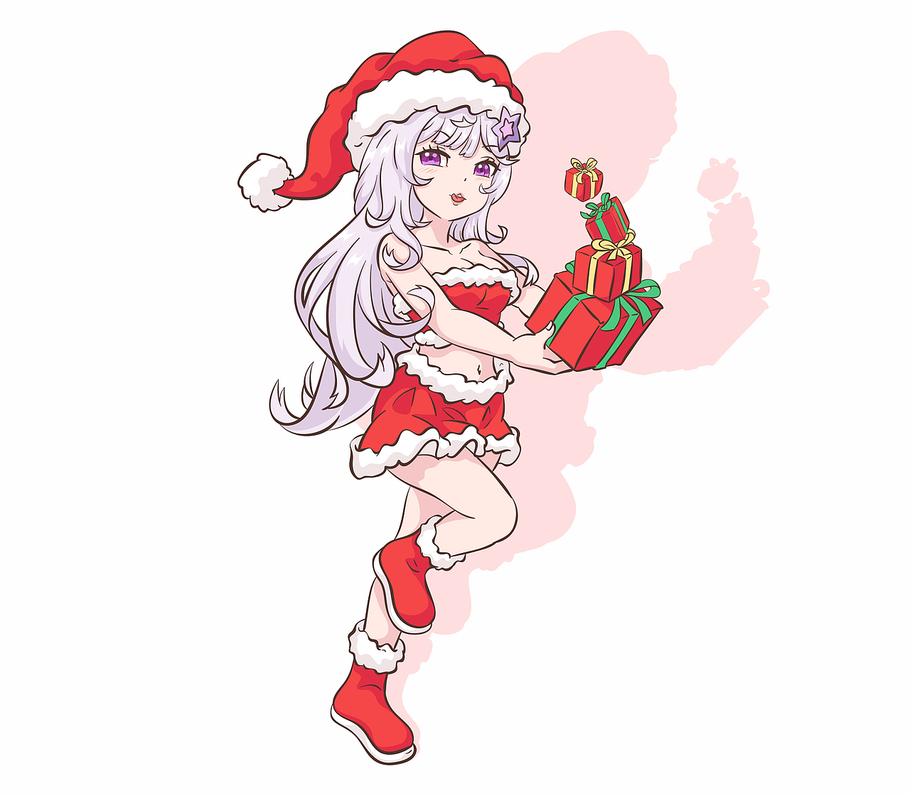 圣诞节小女孩卡通女孩二创二次元（图ZMjgyNjU3ODAw） - 商业插画 - 站酷设计师魔灯magic原创素材 - 站酷ZCOOL