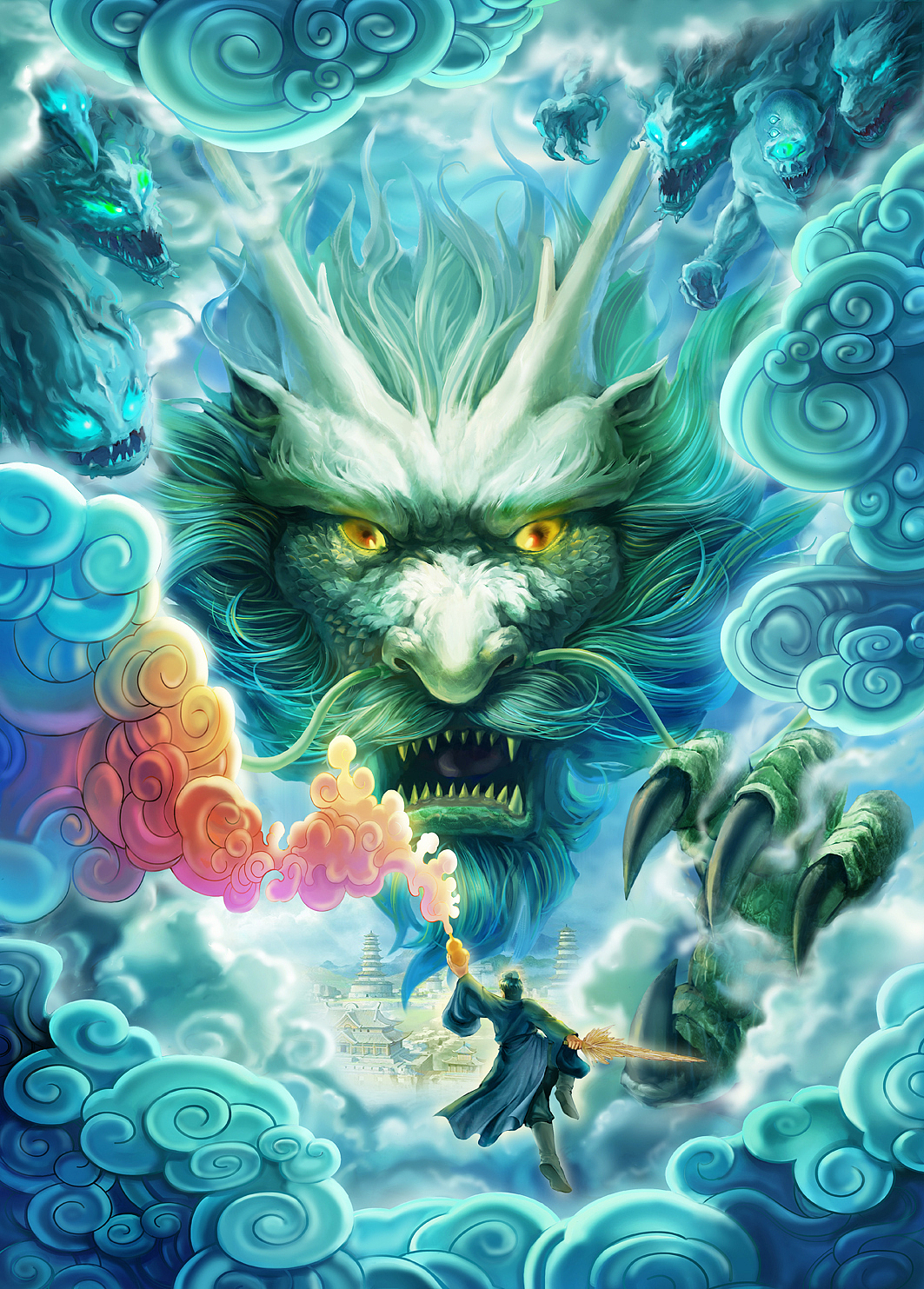 《降魔传》概念海报（图ZODY2MzY5NDQ=） - 商业插画 - 站酷设计师插画师曹军兴原创素材 - 站酷ZCOOL