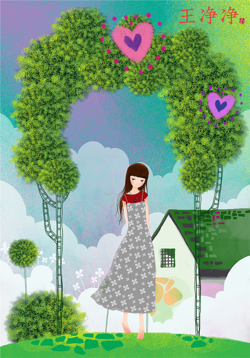 唯美人物插画-女孩插画系列