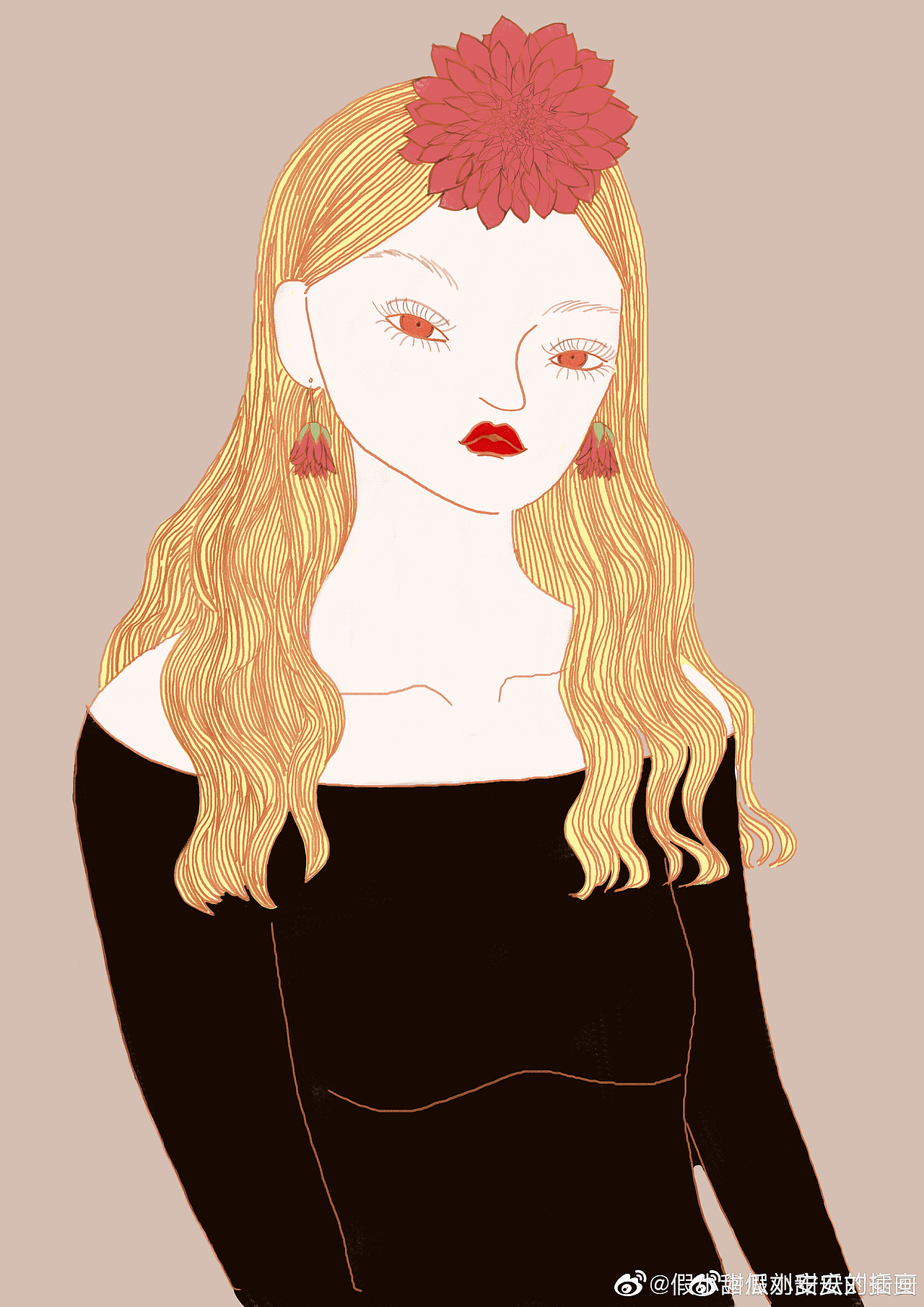 《让人心烦的女装部经理》人物插画