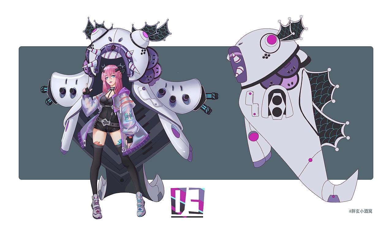 机甲与少女（图ZMTU0NzEwOTc2） - 游戏原画 - 站酷设计师胖玄小酒窝原创素材 - 站酷ZCOOL