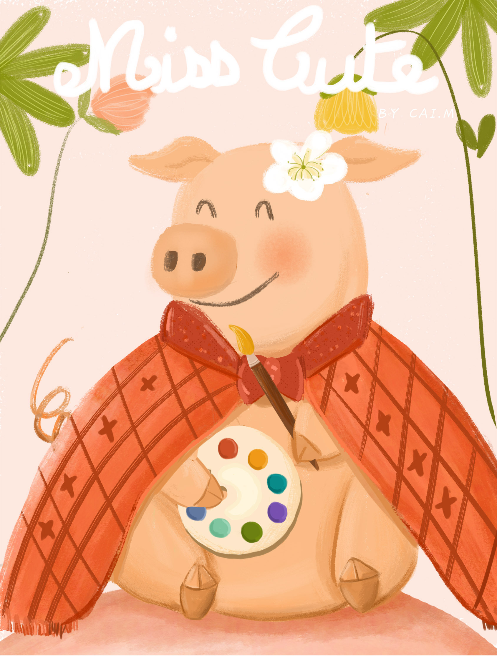 一只可爱的呆萌猪|插画|插画习作|cc在法村 - 原创作品 - 站酷 (zcool