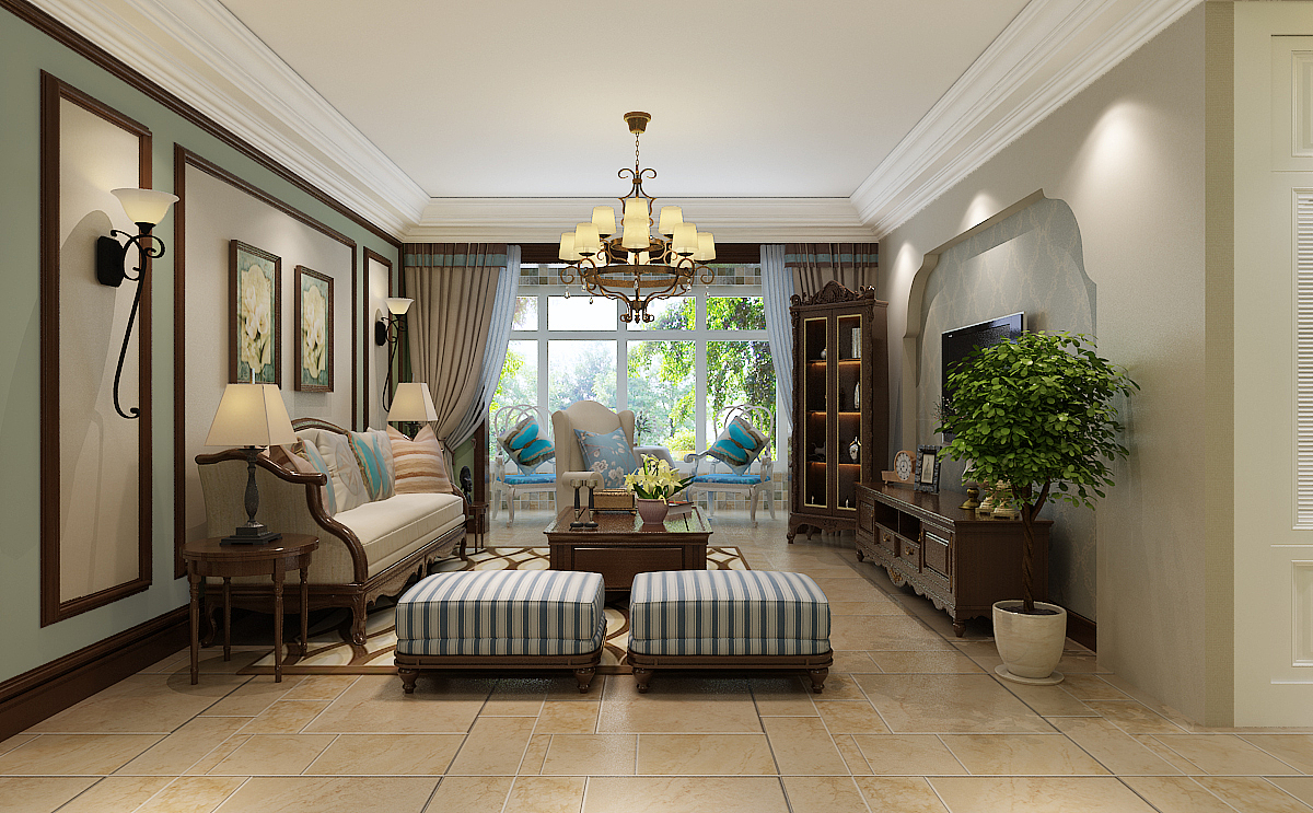 【奥北公元装修】154㎡-三室两厅两卫-美式-金舍装饰