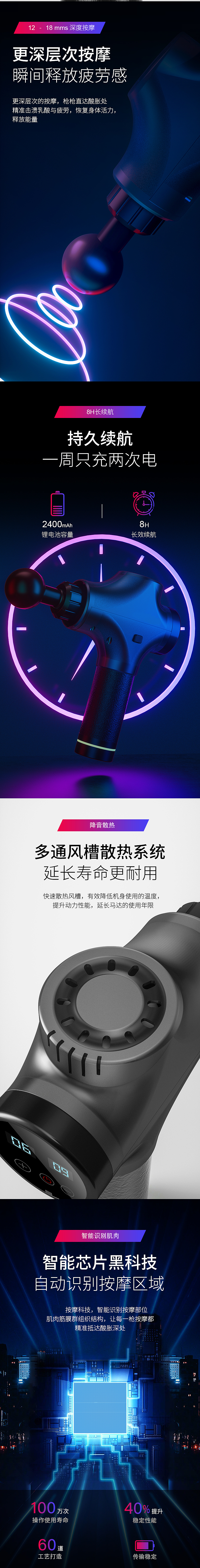 筋膜枪 3D建模渲染详情制作