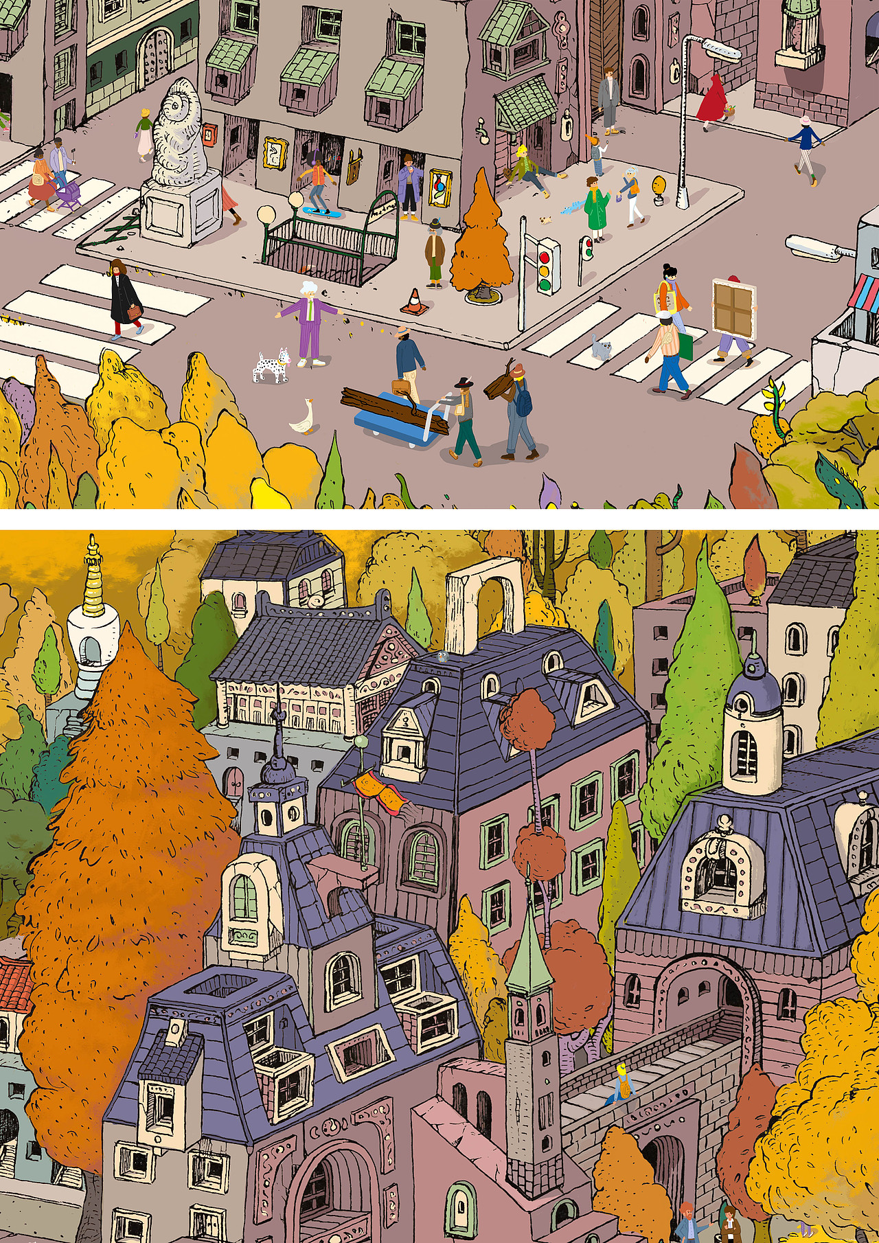博物馆镇&Museum Town（图ZMjM4MDg2MDY0） - 商业插画 - 站酷设计师塔手TASOO原创素材 - 站酷ZCOOL
