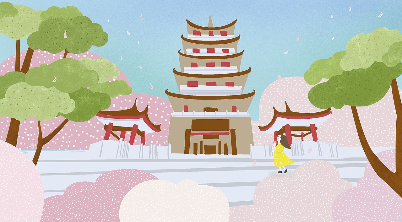 佛山千灯湖魁星阁插画