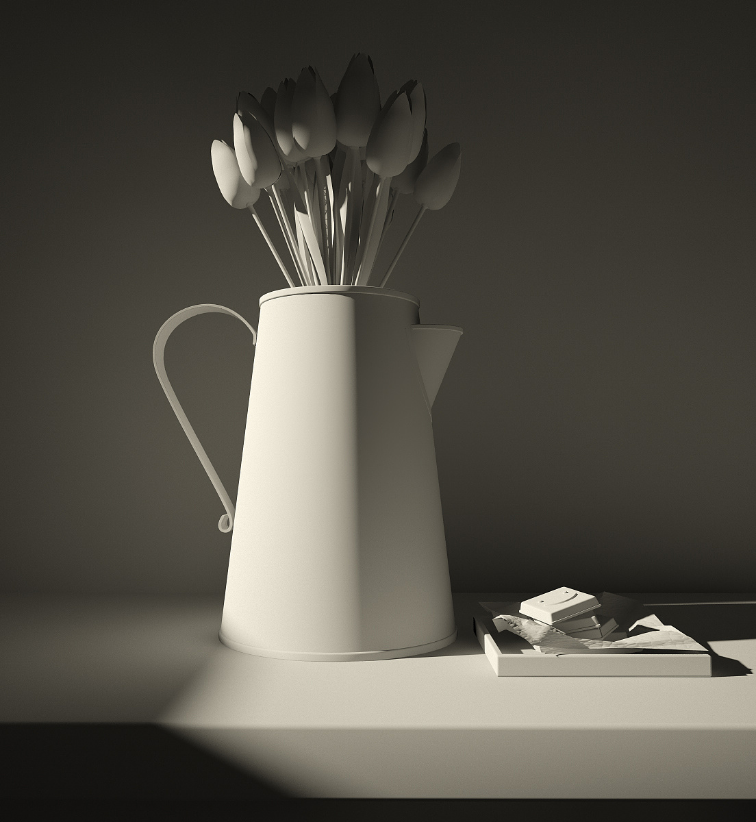 c4d静物作品《关于她的信物》