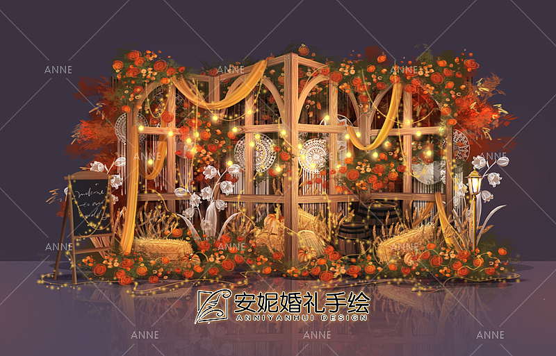 知秋（图ZMTY3NDMzNzYw） - 舞台美术 - 站酷设计师安妮婚礼手绘原创素材 - 站酷ZCOOL