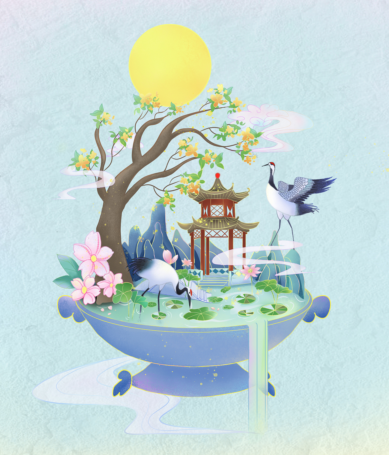 中秋月圆|插画|商业插画|黄淇qi_原创作品-站酷zcool