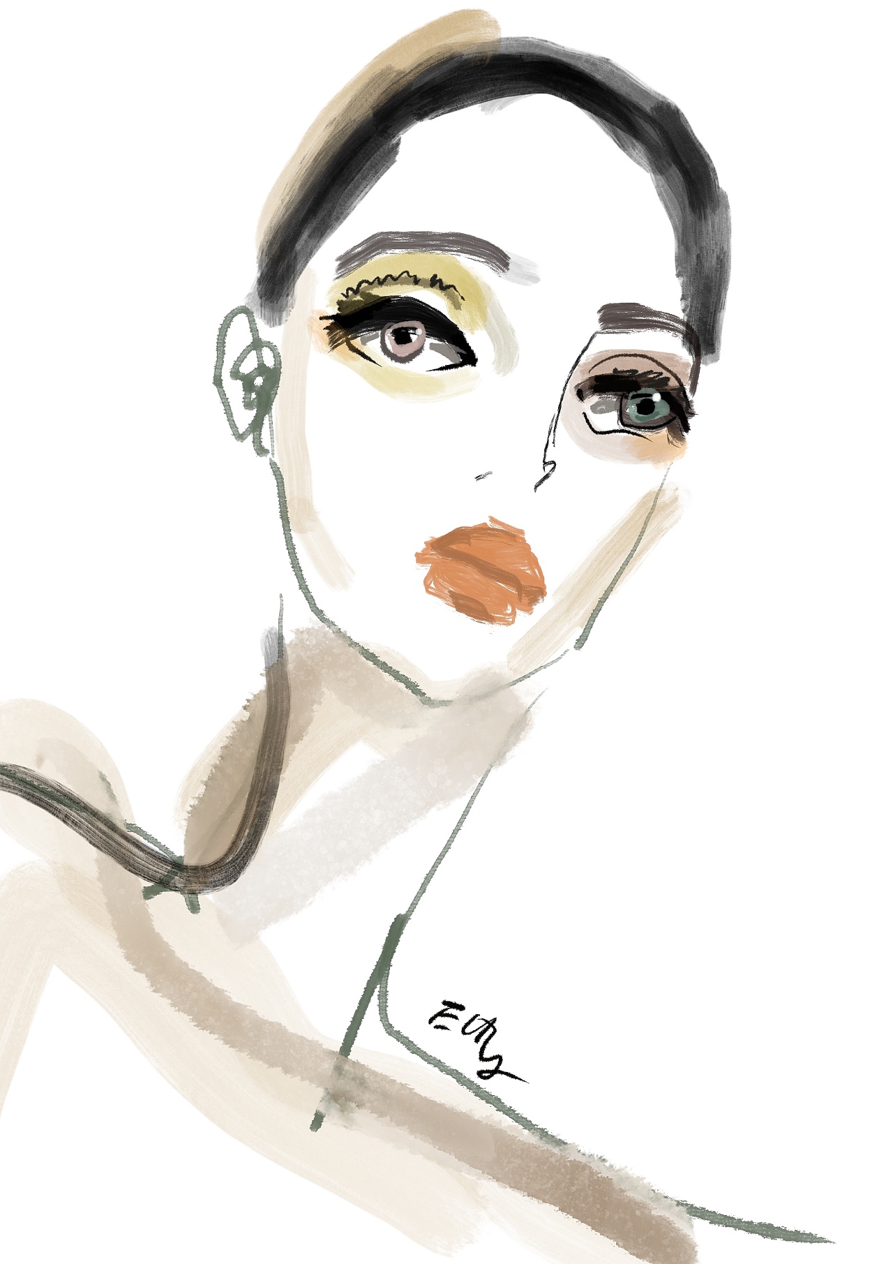 vogue italian 3月刊封面|插画|其他插画|下饭仙 - 原创作品 - 站酷