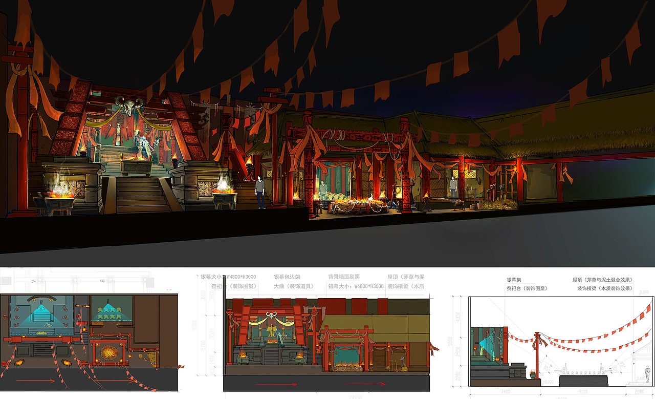 祭祀区效果图(三视图分析) br> br>