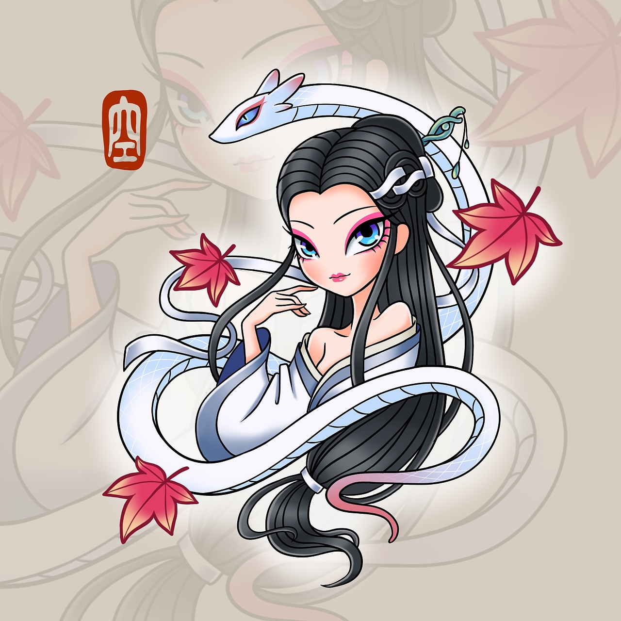 白蛇:青蛇劫起Q版手绘
