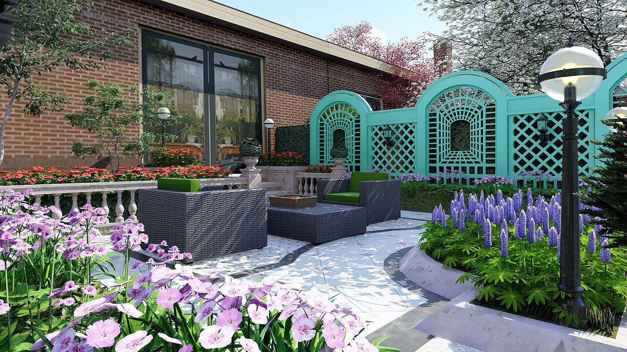 欧式小花园（图ZMzIzNjQxNDQ0） - 景观设计 - 站酷设计师温澜潮生_ewan原创素材 - 站酷ZCOOL