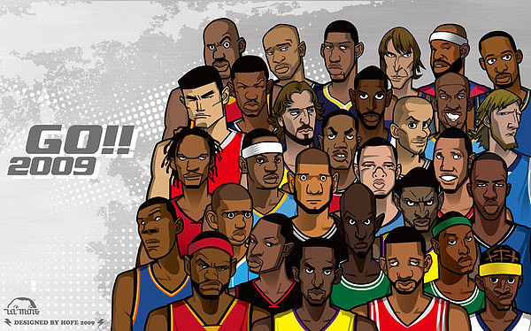 2009-2010 NBA 开赛纪念（图ZNjQ0Mzc2） - 新锐潮流插画 - 站酷设计师HOFE原创素材 - 站酷ZCOOL